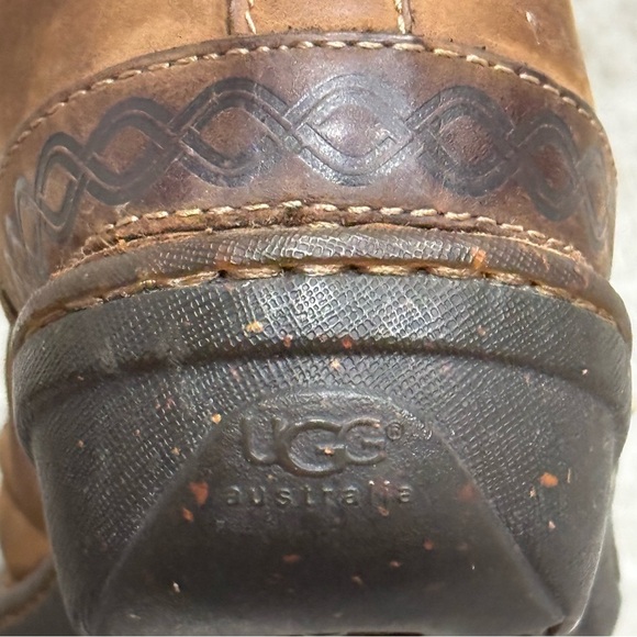 UGG Australia La Jolla Brown Leather Ankle Boots Size 8 Goober Winter - Picture 12 of 12